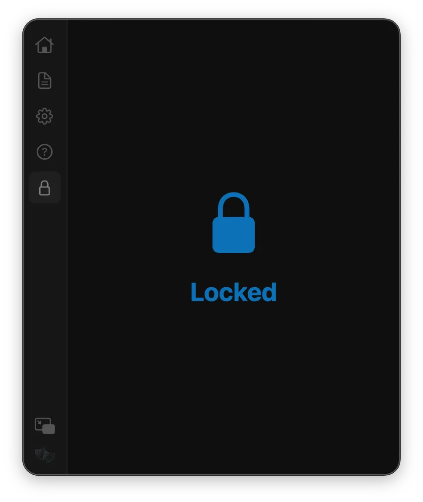 Version Q locked screen with blue padlock icon